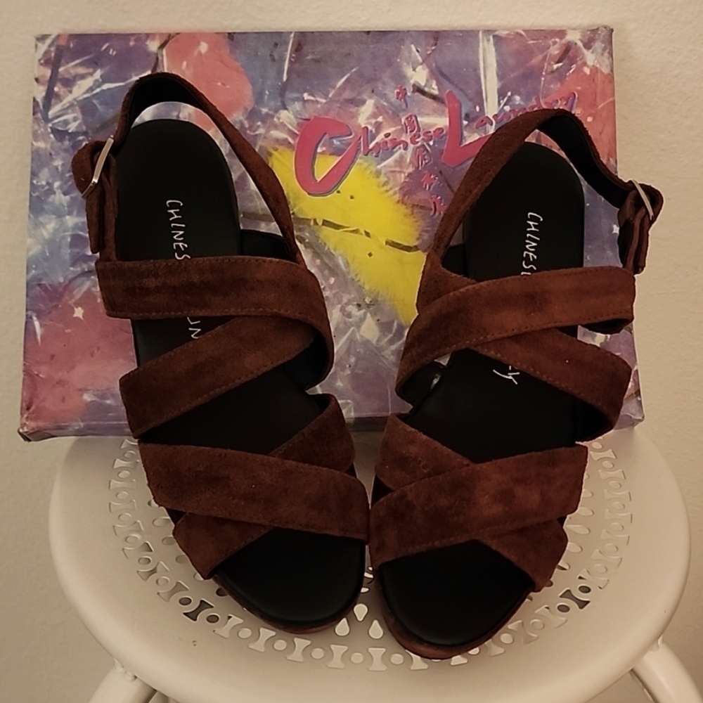 Chinese Laundry Leather Platform Paradox Retro 90s Style Sz 6.5